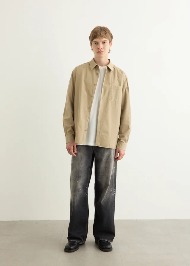 A.P.C. Malo Logo Shirt in BAA BEIGE, image 1 of 1 from Incu