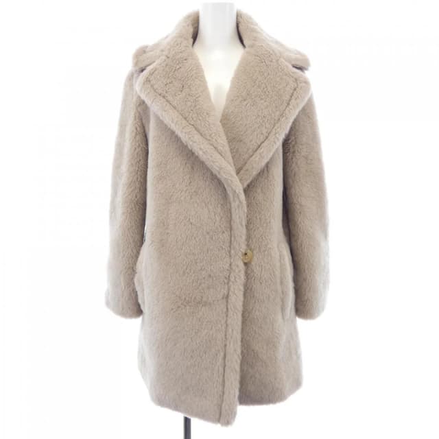 Max Mara Coat Beige in Beige Silk from The Reluxe, photo 1 of 1