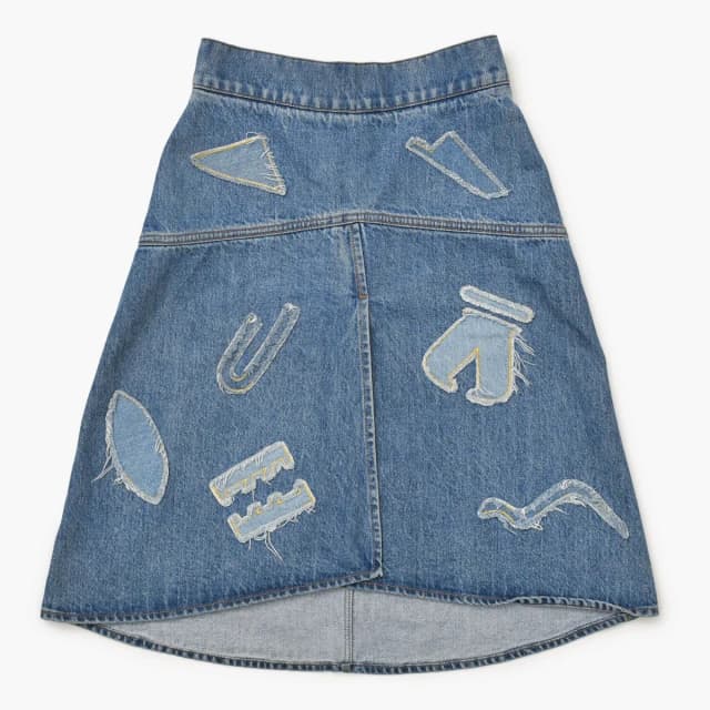 Chanel Skirt Metiers D'art Collection CC Logo Patchwork in Denim from The Reluxe, photo 1 of 1