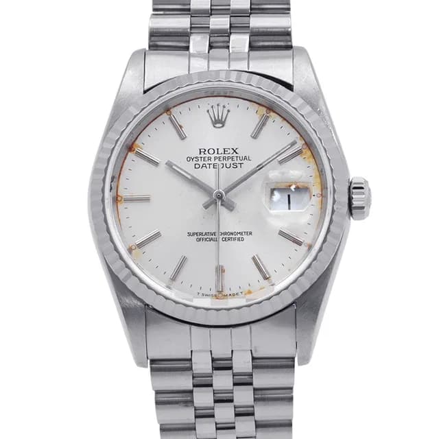 Rolex Datejust 36 SS 18k White Gold Watch Silver Dial in White from The Reluxe, photo 1 of 1
