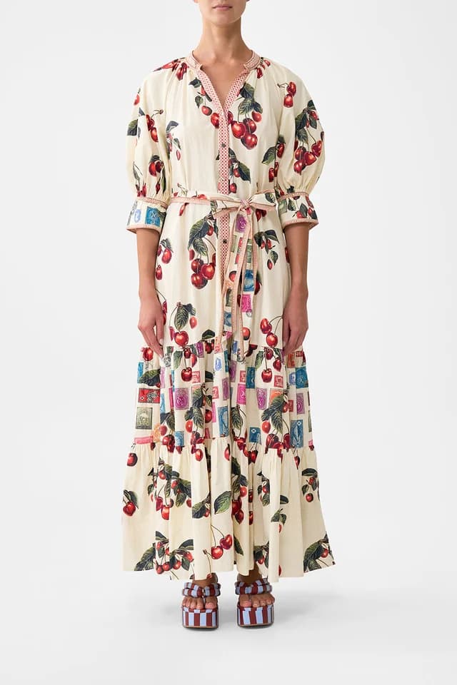 Camilla eBoutique TIERED SHIRT DRESS WITH SHORT SLEEVE NOTES FROM THE ROAD, image 1 of 1 from CAMILLA
