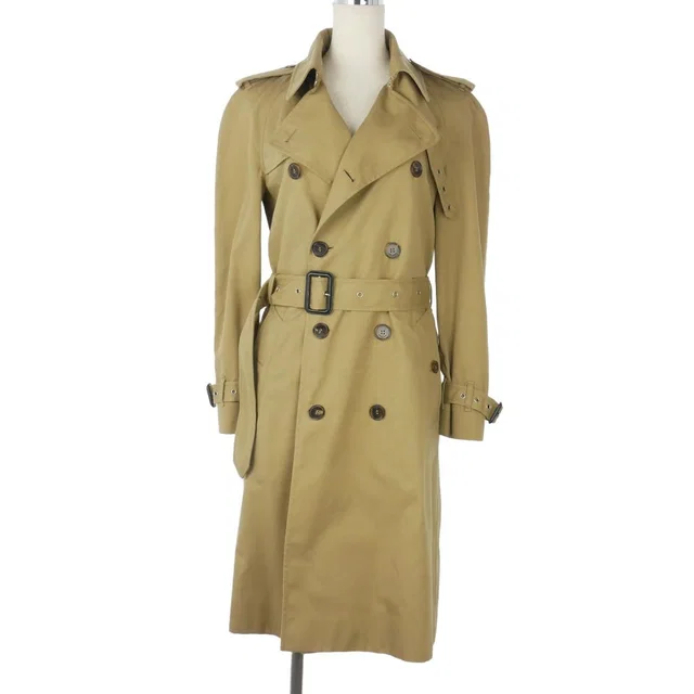 Saint Laurent Trench Coat Long Length Beige in Beige Silk from The Reluxe, photo 1 of 1