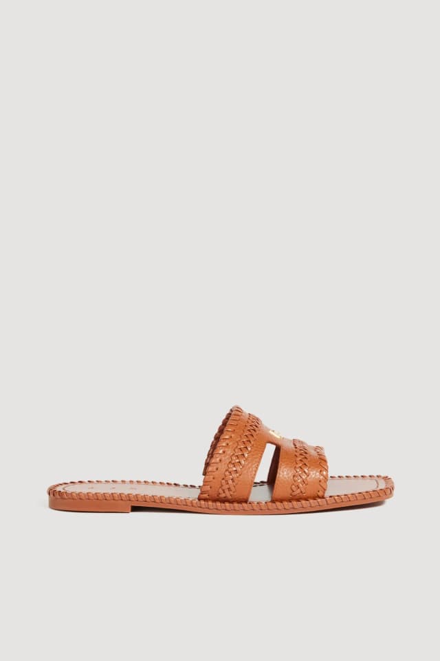 AJE Nina Logo Slide in AMBER BROWN, image 1 of 1 from Aje