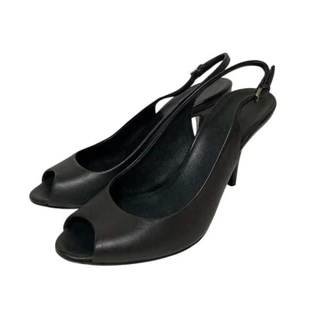 Gucci Leather Open Toe Backstrap Pumps Black Spring Summer Fall Winter in Black Leather from The Reluxe, photo 1 of 1