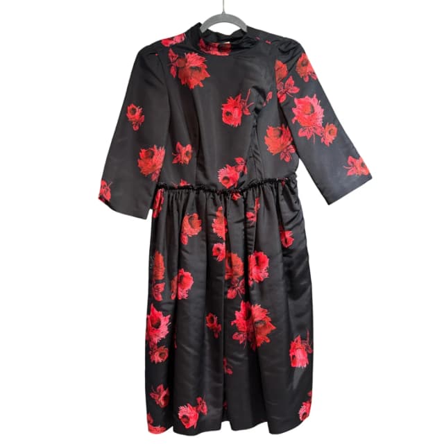 Prada Dress with Red Flowers - size 42 in Black from Revivre, photo 1 of 1