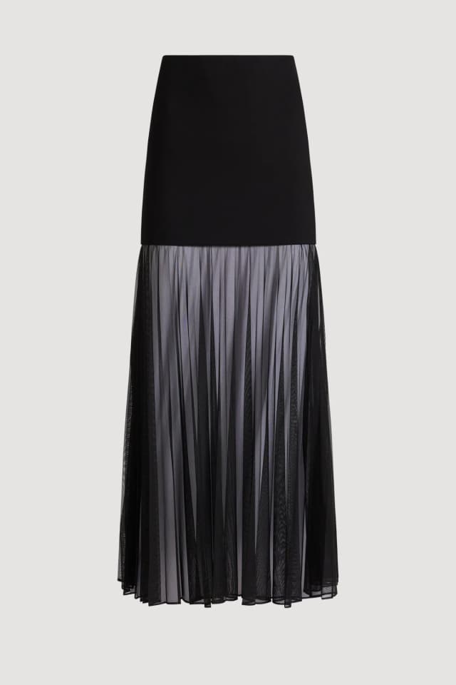 Aje Studio Ivy Sheer Maxi Skirt in BLACK, image 1 of 1 from Aje