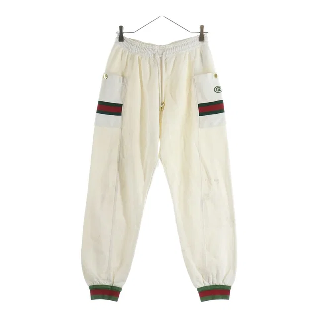 Gucci Sherry Line Logo Patch Jogger Sweatpants White in White from The Reluxe, photo 1 of 1
