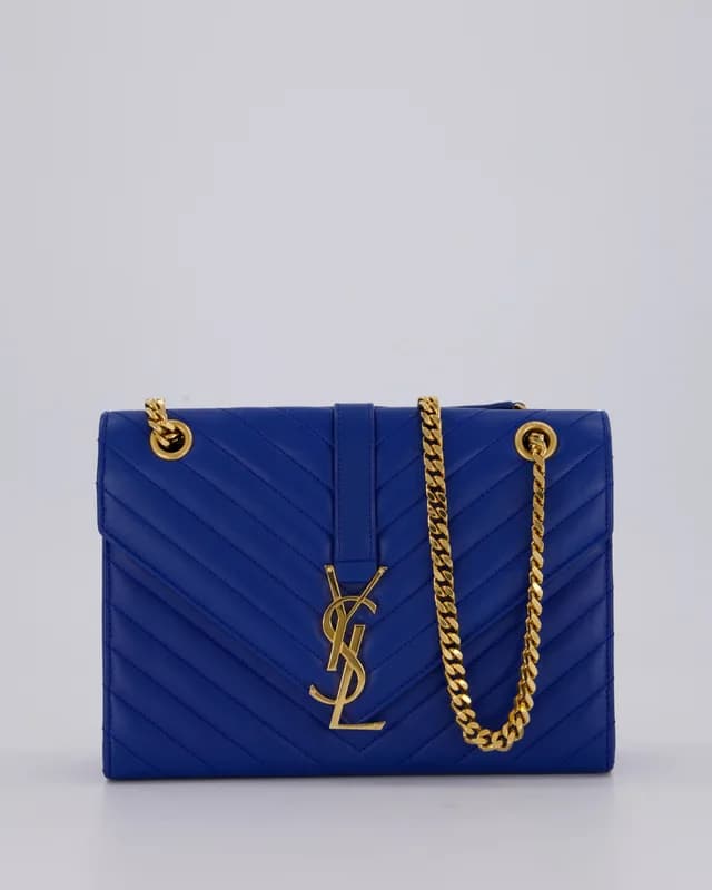 Saint Laurent Blue Electric Envelope Bag in Blue Lambskin from Sellier, photo 1 of 1