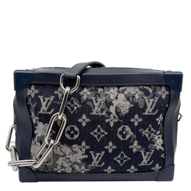 Louis Vuitton Soft Trunk Monogram Tapestry Canvas Crossbody Bag Navy Blue in Navy Canvas from Dallas Designer Handbags, photo 1 of 1