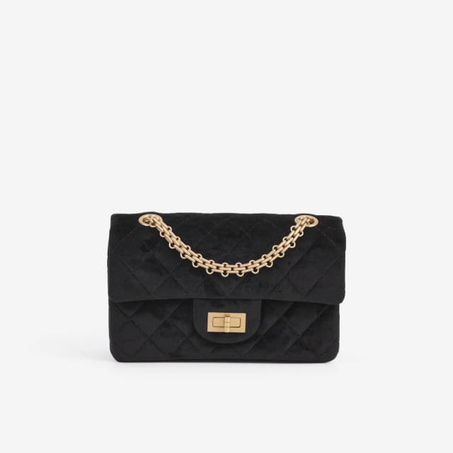 Chanel Mini 2.55 Reissue 224 - Black Velvet | Aged Gold Hardware in Black Velvet from Bagista, photo 1 of 1