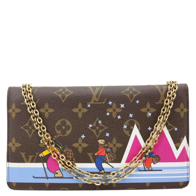 Louis Vuitton Weekend Christmas Animation Pochette Monogram Canvas Crossbody Bag Brown in Brown Coated canvas from Dallas Designer Handbags, photo 1 of 1