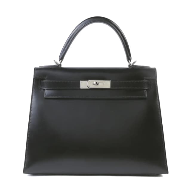 Hermès Kelly 28 Sellier Noir (89) in Black Box leather from Ginza Xiaoma, photo 1 of 1
