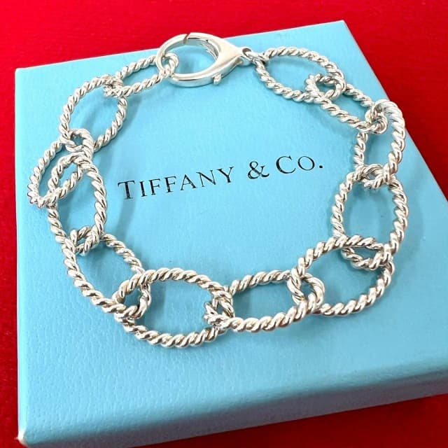 Tiffany & Co. Vintage Oval Link Twist Bracelet 925 Sterling Silver Chain Bangle in Silver from The Reluxe, photo 1 of 1