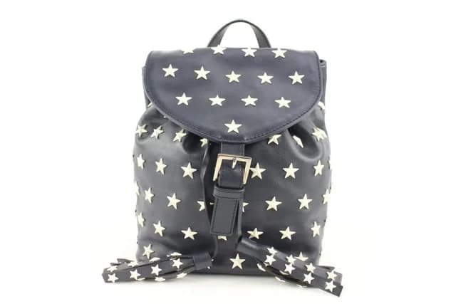 REDValentino Navy Leather Star Mini Backpack in Red Leather from Bagriculture, photo 1 of 1
