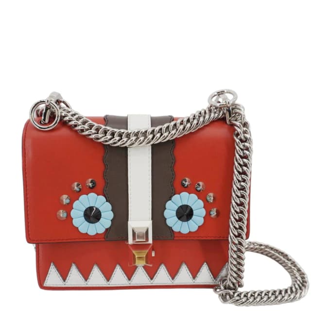 Fendi Studded Kan I Vitello Liberty Lucido Catalan Leather Shoulder Bag Multicolor in Multicolor Leather from Dallas Designer Handbags, photo 1 of 1