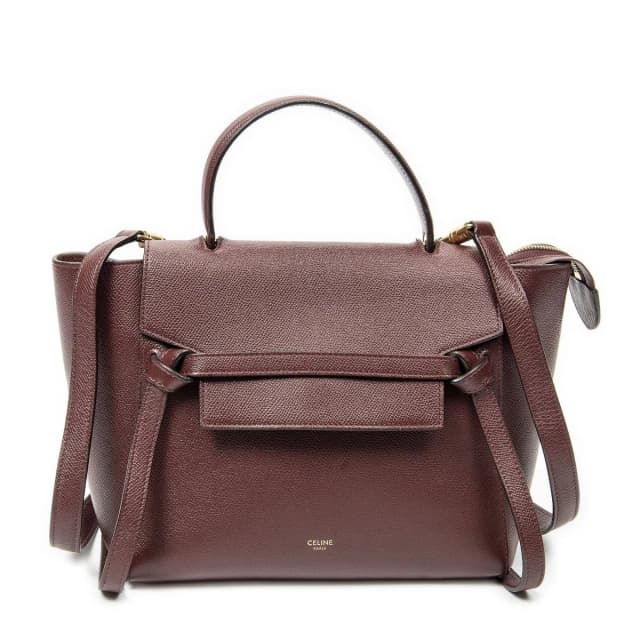 Celine Micro Belt Bag Burgundy Gray Calfskin Leather in Burgundy Calfskin from The Reluxe, photo 1 of 1