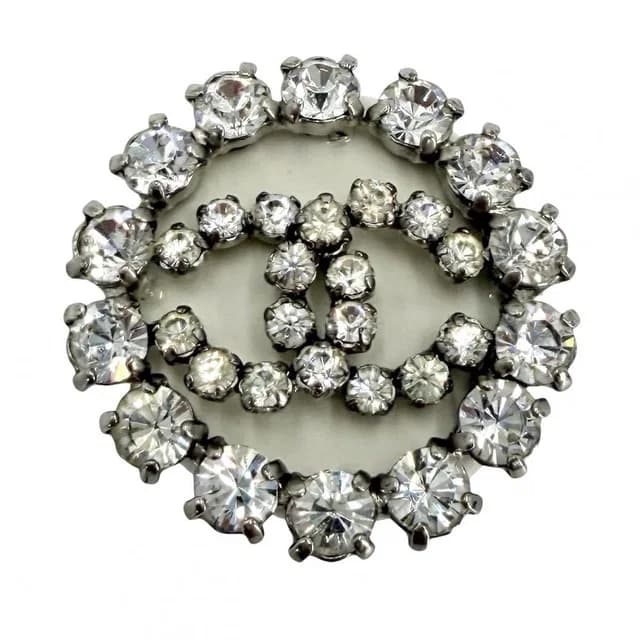 Chanel 00A Brooch Round CC Logo Rhinestone from The Reluxe, photo 1 of 1