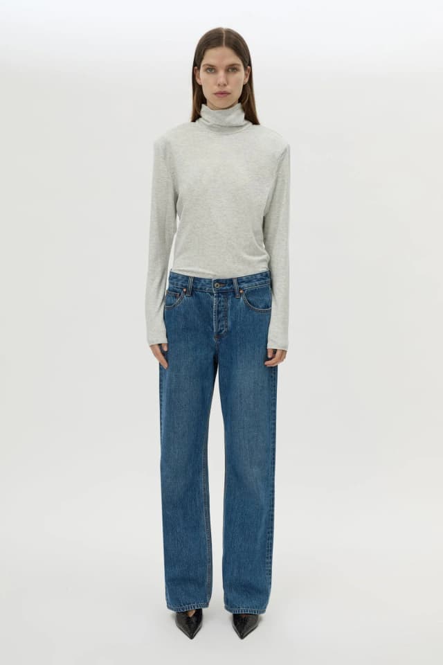 C&M CAMILLA AND MARC SALE Florian Turtleneck Top in grey marle, image 1 of 1 from Camilla and Marc