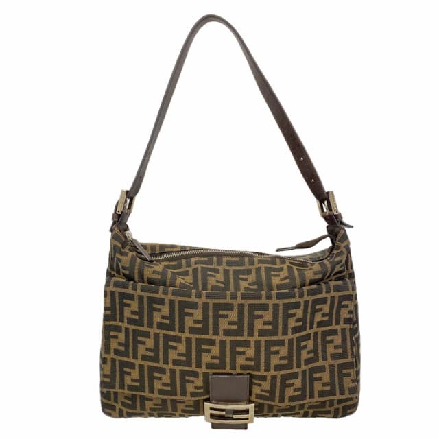Fendi Shoulder Bag Zucca Nylon Canvas Brown Silver in Brown Canvas from The Reluxe, photo 1 of 1