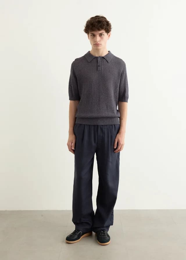 Incu Collection Evan Elasticated Pants in NAVY, image 1 of 1 from Incu