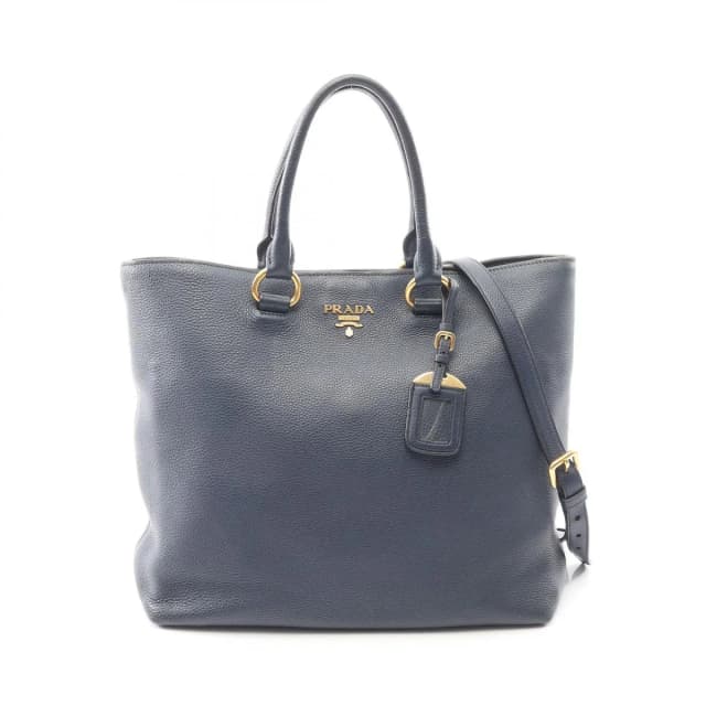 Prada Tote Bag Vitello Phenix 2-Way Navy Leather in Navy Leather from The Reluxe, photo 1 of 1