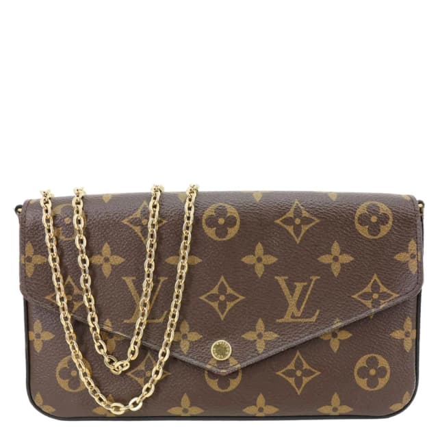 Louis Vuitton Felicie Pochette Monogram Canvas Crossbody Bag Brown in Brown Coated canvas from Dallas Designer Handbags, photo 1 of 1