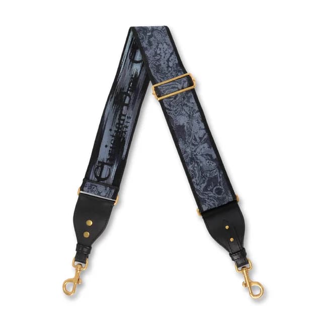Dior Blue Canvas Toile de Jouy Sauvage Bag Strap in Navy Canvas from Blue Spinach, photo 1 of 1