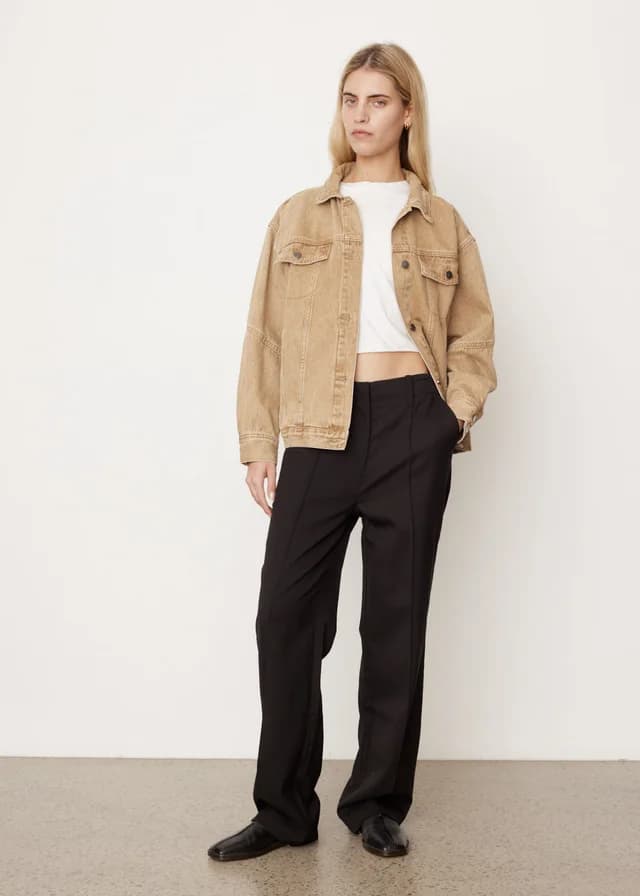 Incu Collection Level Wide Leg Pintuck Pants in BLACK, image 1 of 1 from Incu