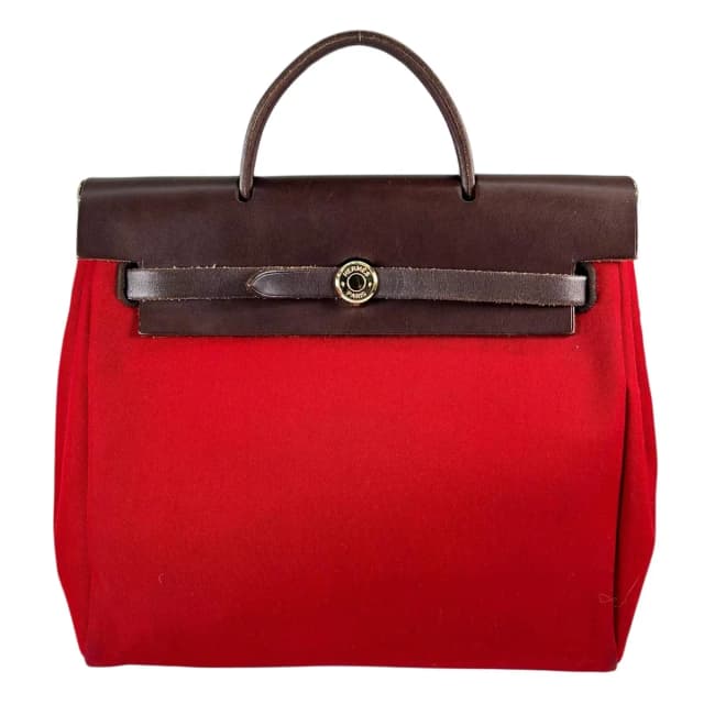 Hermès Herbag A Dos PM Towarmilode Leather Orange Brown Red Backpack Gold in Brown Leather from The Reluxe, photo 1 of 1