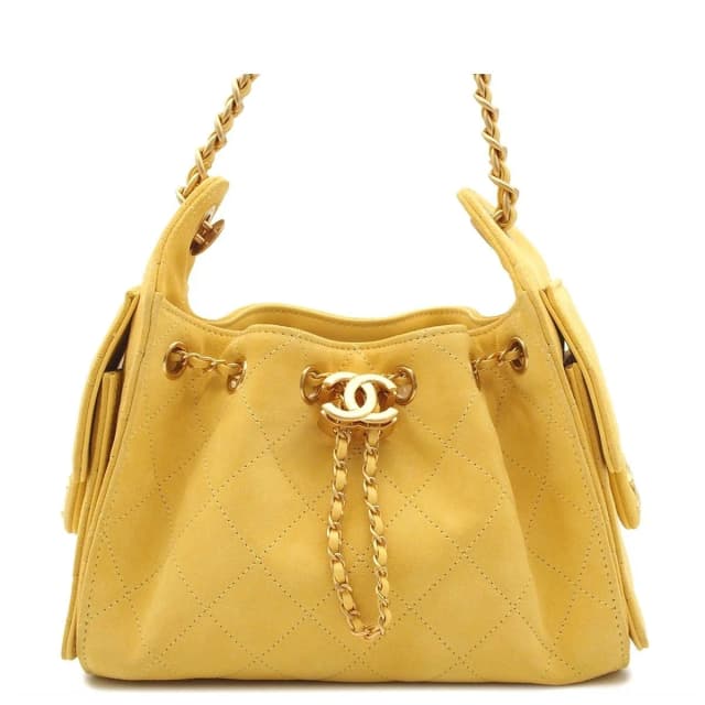 Chanel Shoulder Bag 25 Yellow Gold Suede in Yellow Suede from The Reluxe, photo 1 of 1