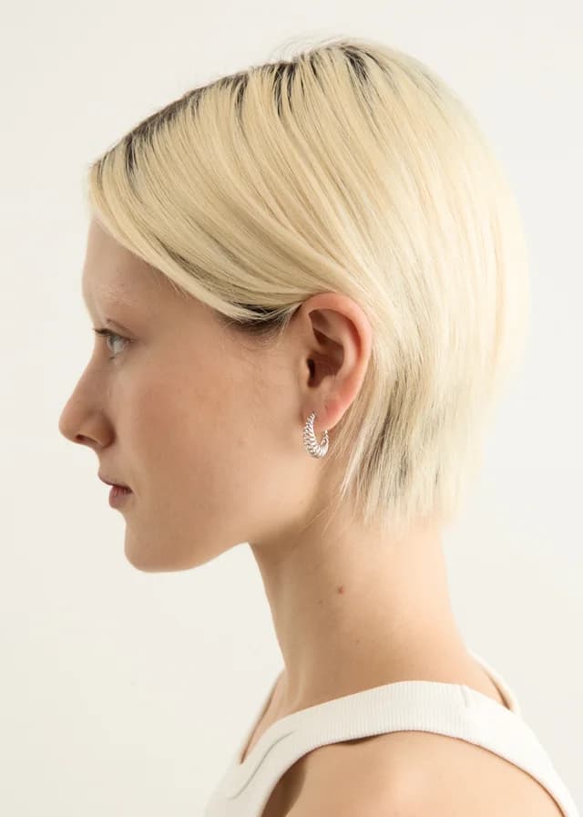 Incu Collection Silver Hoop Earrings in Silver, image 1 of 1 from Incu