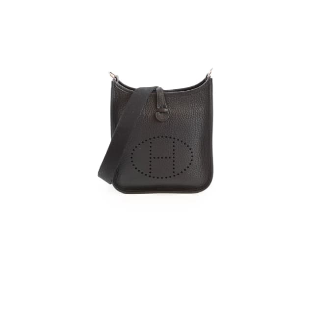 Hermès Mini Evelyne Noir - G Stamp in Black Clemence leather from The Purse Affair, photo 1 of 1