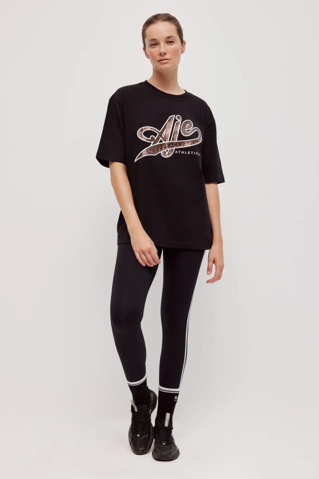 Athletica Wild Logo Tee 102 in BLACK, image 1 of 1 from Aje