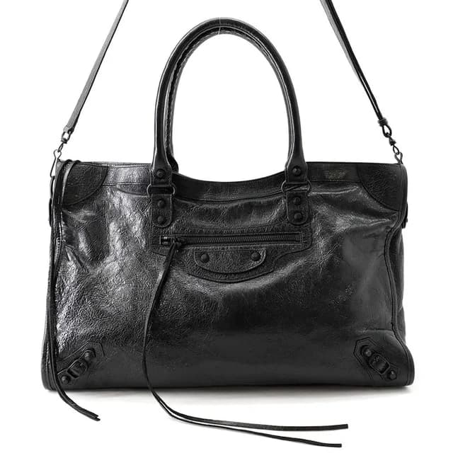 Balenciaga Tote Le City Large 2-Way Shoulder Bag Black in Black Leather from The Reluxe, photo 1 of 1