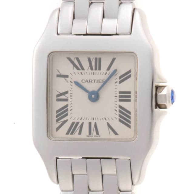 Cartier Santos Demoiselle SM Watch Stainless Steel White Rome in White Leather from The Reluxe, photo 1 of 1