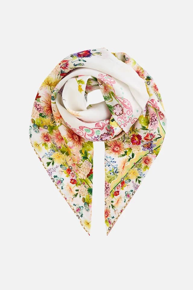 Camilla eBoutique LARGE CRYSTALLED SILK SQUARE SCARF THE CALL OF CATALONIA, image 1 of 1 from CAMILLA