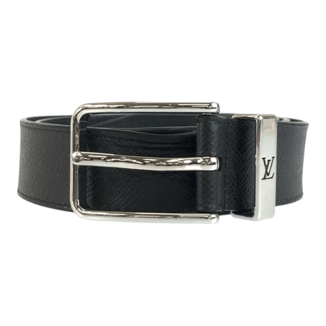 Louis Vuitton Taiga Belt Pont Neuf 85 Black Silver Leather in Black Leather from The Reluxe, photo 1 of 1