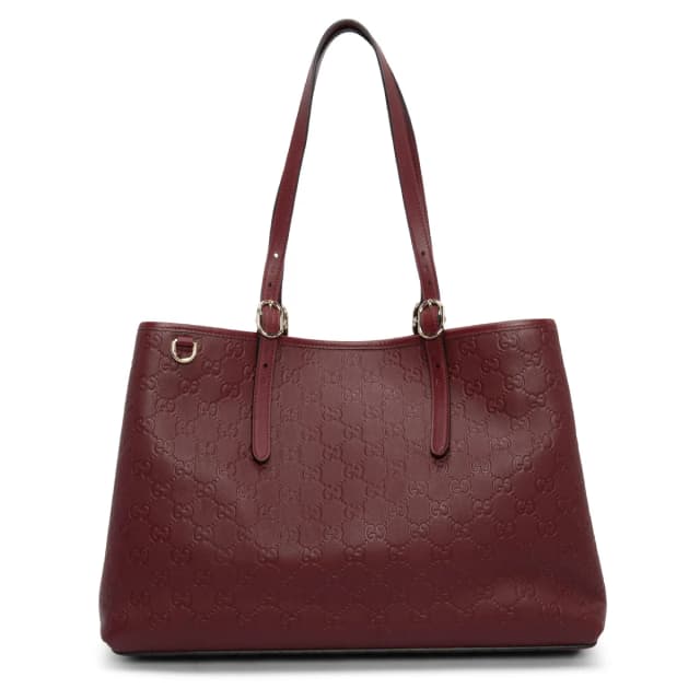 Gucci GG Embossed Large Tote in Rosso Ancora Calfskin from Blue Spinach, photo 1 of 1