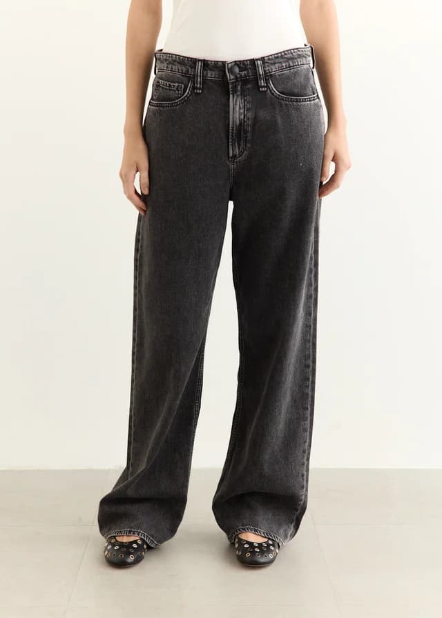 Rag & Bone Featherweight Logan Wide Leg Jeans in anglique, image 1 of 1 from Incu