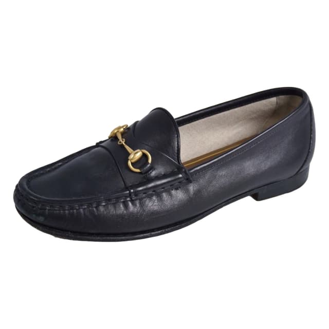 Gucci Loafers Moccasins Horsebit Leather Shoes Black in Black Leather from The Reluxe, photo 1 of 1