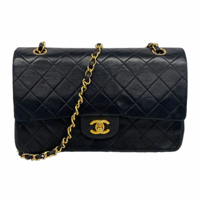 Chanel Shoulder Bag Quilted Lambskin Black Gold in Black Lambskin from The Reluxe, photo 1 of 1