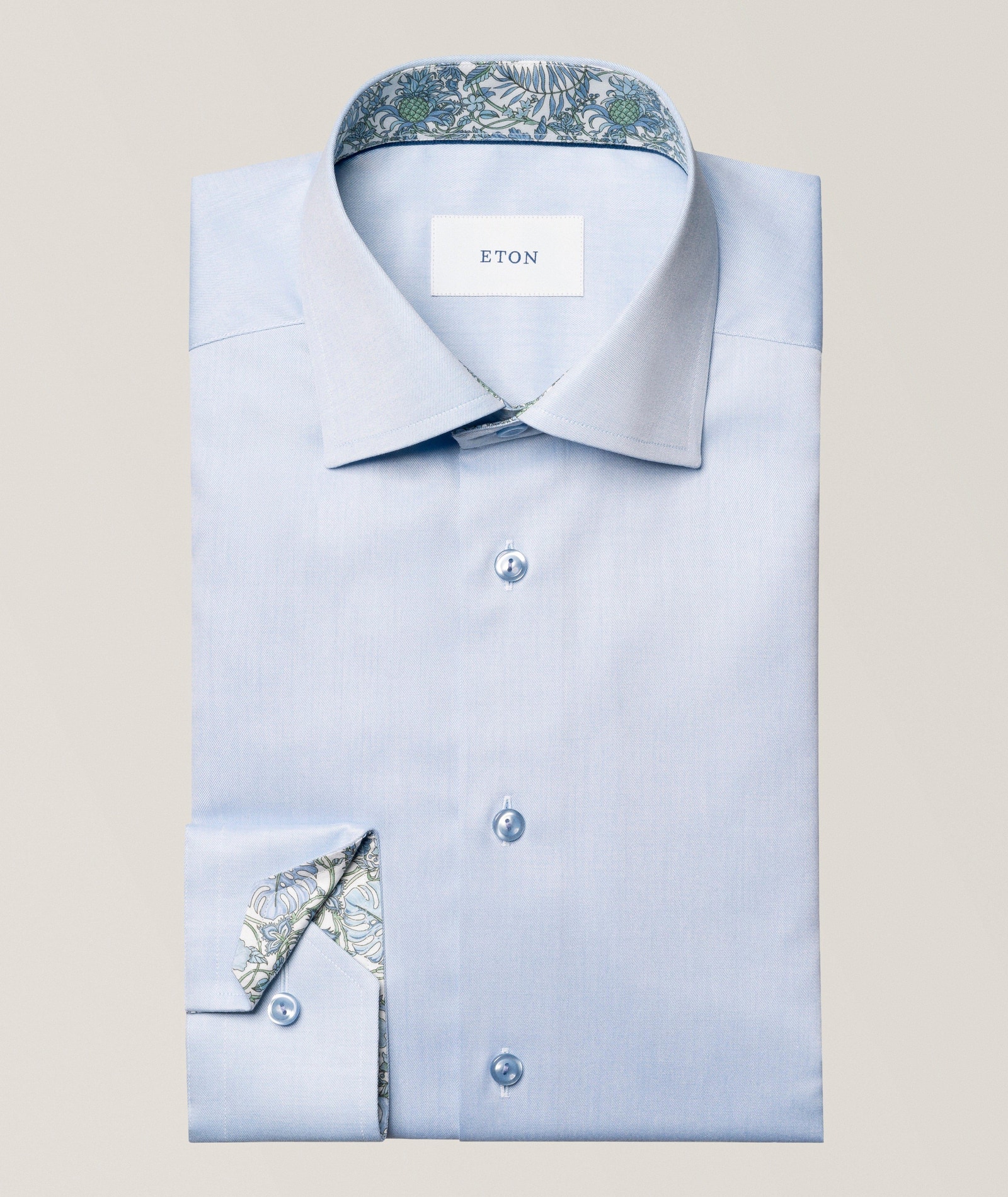 Eton Contemporary-Fit Floral-Effect Dress Shirt in Blue, image 1 of 1 from Harry Rosen