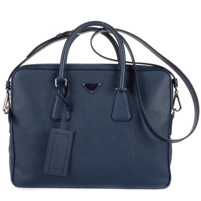 Prada Briefcase Blue Saffiano Leather in Blue Saffiano leather from The Reluxe, photo 1 of 1