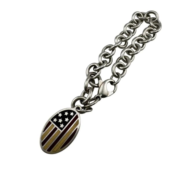 Tiffany & Co. Stars and Stripes Motif Oval Tag Chain Bracelet 925 Sterling Silver in Silver from The Reluxe, photo 1 of 1