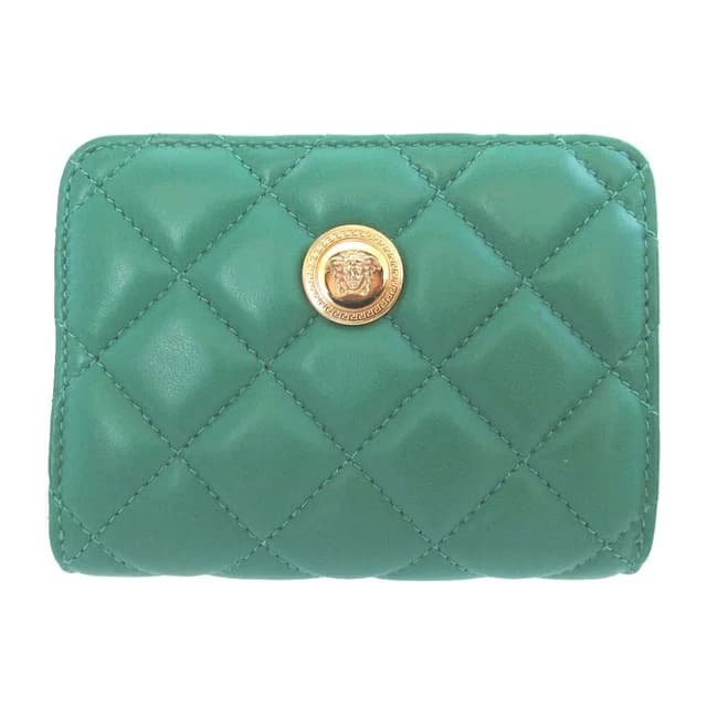 Versace Medusa Quilted Leather Green Bifold Wallet in Green Leather from The Reluxe, photo 1 of 1