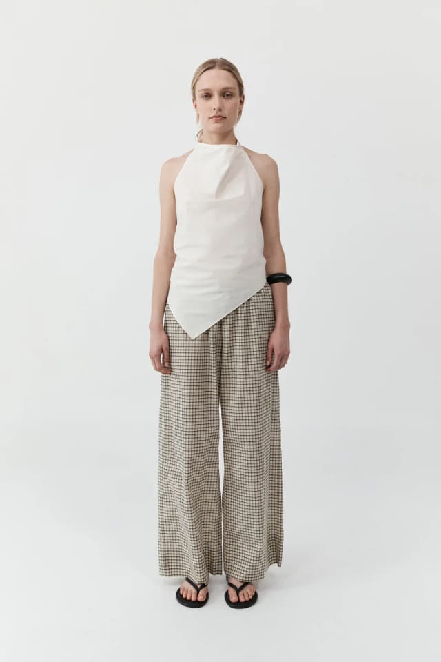 St Agni Cotton Check Relaxed Pant - Check, image 1 of 1 from St. Agni