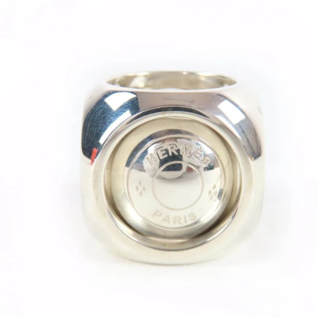 Hermès Vintage Extra Wide Series Ring Cube Silver in Silver from The Reluxe, photo 1 of 1