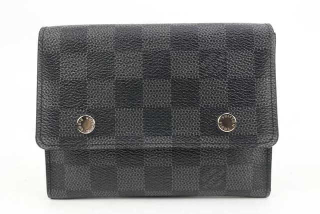 Louis Vuitton Black Damier Graphite Compact Snap Wallet in Black Canvas from Bagriculture, photo 1 of 1