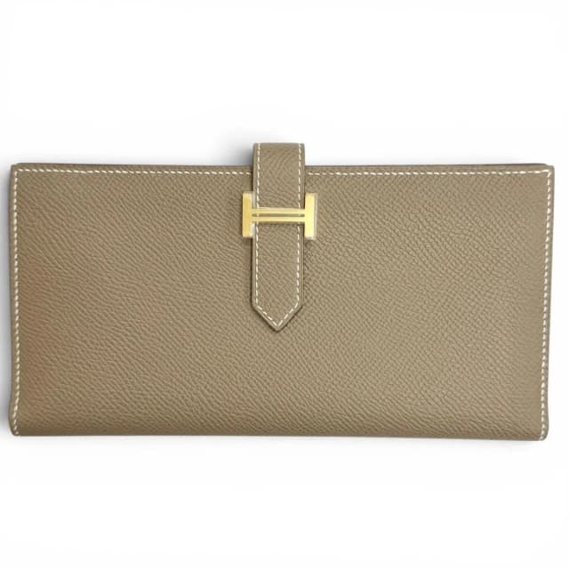 Hermès Bearn Soufflet Veau Epsom Etoupe Gold Bifold Wallet in Taupe Epsom leather from The Reluxe, photo 1 of 1