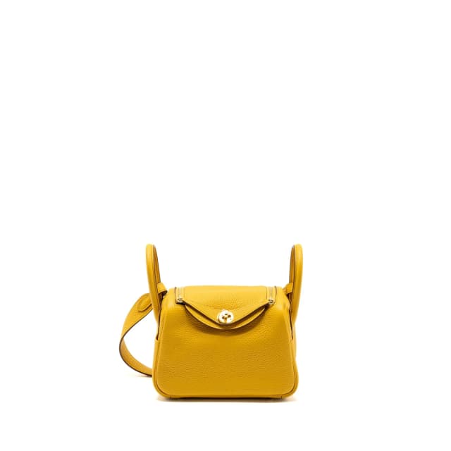 Hermès mini lindy clemence 9D Jaune amber GHW stamp D in Yellow Clemence leather from EMIER, photo 1 of 1